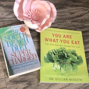 SOUTH BEACH DIET SUPER CHARGED & YOU ARE WHAT YOU EAT healthy eating books